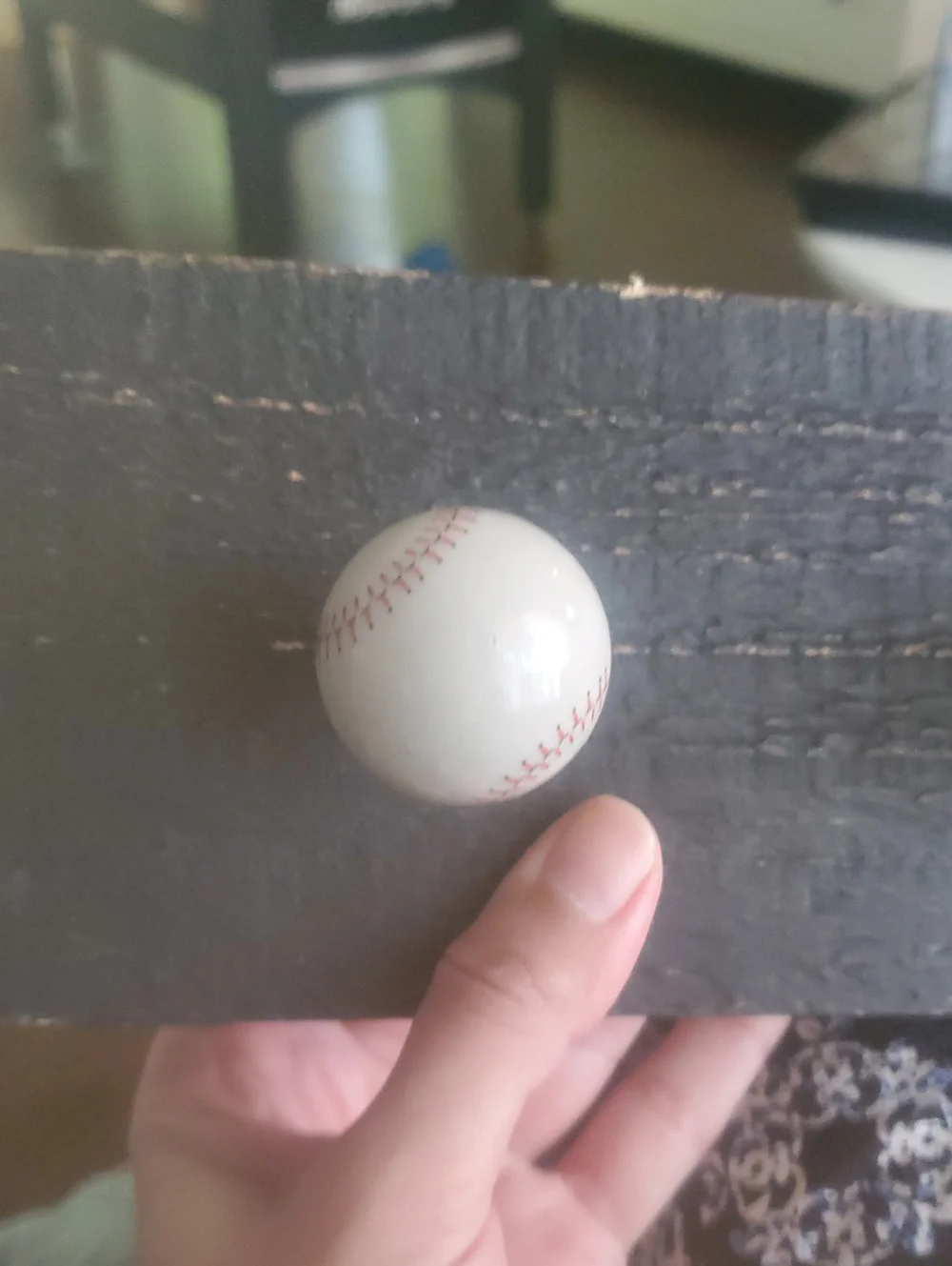 Black Baseball Wall Hook Rack with White Ball Knobs